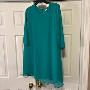 Eva Mendes for New York & Company Teal Long Sleeve Dress